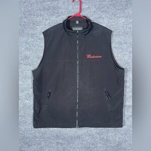 Swingster Budweiser Bud Light Men’s XL Black Fleece Lined Embroidered‎ Vest